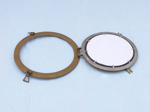 Handcrafted Model Ships Antique Brass Decorative Ship Porthole Mirror 24" MC-1967-24-AN