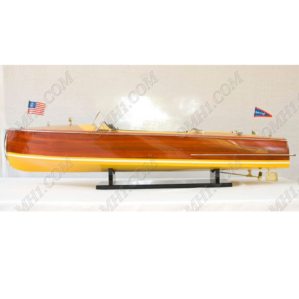 Chris Craft Riviera 1954 Painted Medium Speedboat Model - B129 - Old Modern