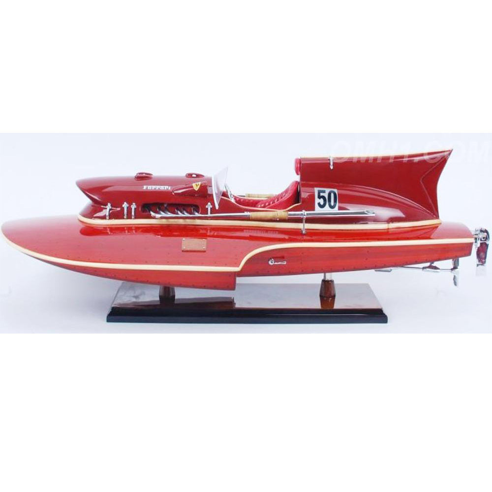 Ferrari Hydroplane Painted Small Speedboat Model - B307 - Old Modern