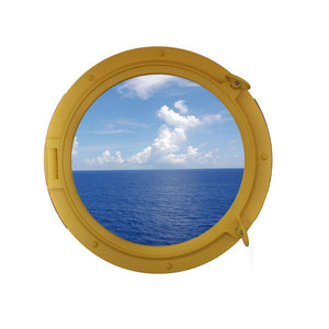 Handcrafted Model Ships Yellow Decorative Ship Porthole Window 24" Yellow-Porthole-W-24