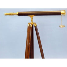Handcrafted Model Ships - Floor Standing Solid Brass - Leather Harbor Master Telescope 60""  - ST-0123 - leather