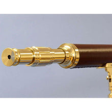 Handcrafted Model Ships - Floor Standing Solid Brass - Leather Harbor Master Telescope 60""  - ST-0123 - leather