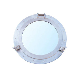 Handcrafted Model Ships Brushed Nickel Deluxe Class Decorative Ship Porthole Window 24" MC-1967-24-BN-W