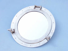 Handcrafted Model Ships Brushed Nickel Deluxe Class Decorative Ship Porthole Window 24" MC-1967-24-BN-W