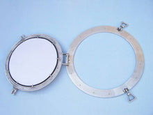 Handcrafted Model Ships Brushed Nickel Deluxe Class Decorative Ship Porthole Window 24" MC-1967-24-BN-W