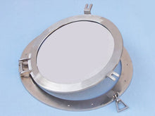 Handcrafted Model Ships Brushed Nickel Deluxe Class Decorative Ship Porthole Window 24" MC-1967-24-BN-W