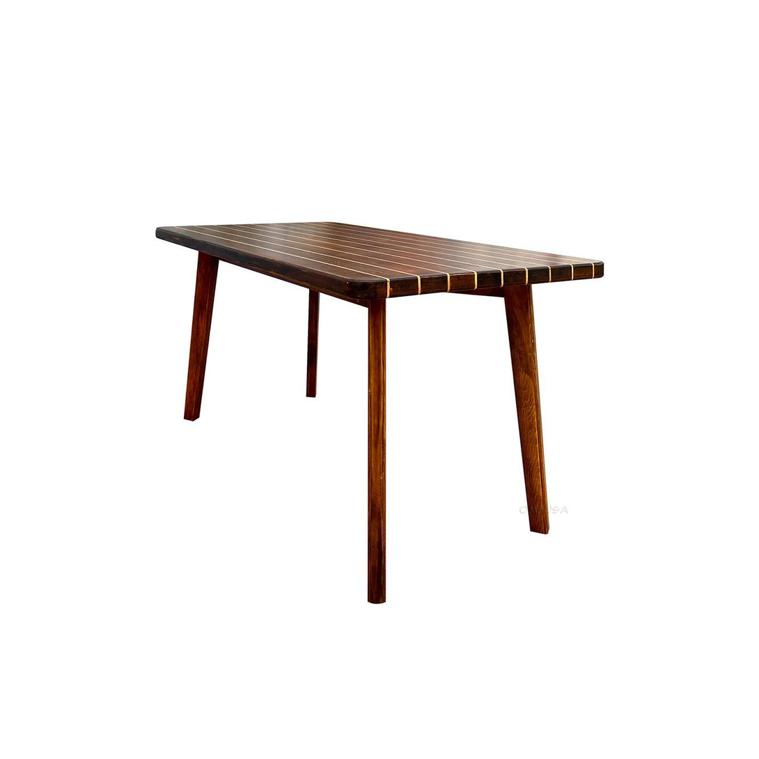 Nautical Table With Inlay Wood Stripes Medium - CF008 - Old Modern