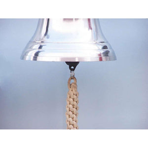 Handcrafted Model Ships - Chrome Hanging Ship's Bell 18"" - BL2019-13C