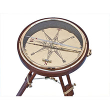 Handcrafted Model Ships Decorative Wooden Brass Compass Table 23" CO-0663