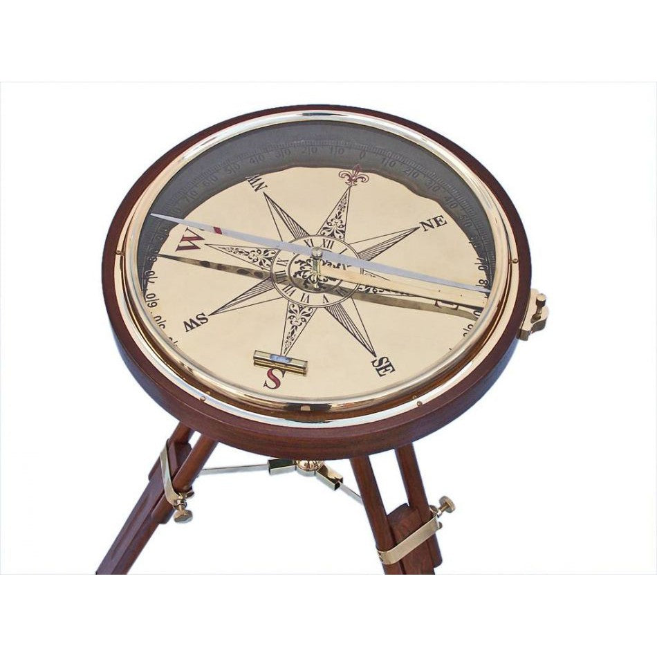 Handcrafted Model Ships Decorative Wooden Brass Compass Table 23