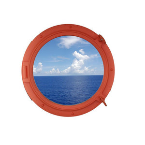 Handcrafted Model Ships Orange Decorative Ship Porthole Window 24" Orange-Porthole-W-24