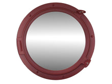 Handcrafted Model Ships Dark Red Decorative Ship Porthole Mirror 24" Dark-Red-Porthole-M-25