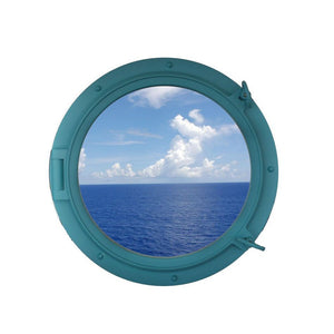 Handcrafted Model Ships Light Blue Decorative Ship Porthole Window 24" Light-Blue-Porthole-W-24