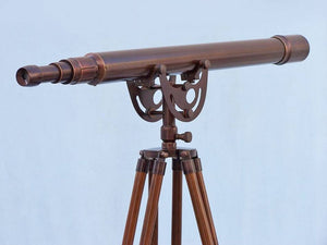 Handcrafted Model Ships Floor Standing Bronzed Anchormaster Telescope 65" ST-0148-BZ