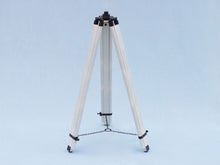 Handcrafted Model Ships  Floor Standing Oil Rubbed Bronze/White Leather Galileo Telescope 65 ST-0117-Black/W