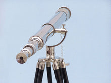 Handcrafted Model Ships Floor Standing Chrome Galileo Telescope 65" ST-0117CH