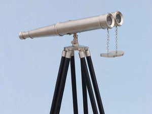 Handcrafted Model Ships Floor Standing Admiral's Brushed Nickel Binoculars 62" Bl-0311-BN