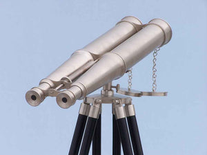 Handcrafted Model Ships Floor Standing Admiral's Brushed Nickel Binoculars 62" Bl-0311-BN