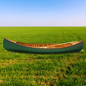Green Canoe with Ribs Curved Bow - K020 - Old Modern