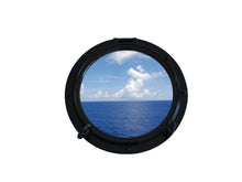 Handcrafted Model Ships Gloss Black Decorative Ship Porthole Window 24" Black Porthole - 24 - W