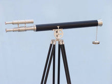 Handcrafted Model Ships Floor Standing Brushed Nickel With Leather Griffith Astro Telescope 65" ST-0124-BNL