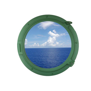 Handcrafted Model Ships Seafoam Green Decorative Ship Porthole Window 24" Seafoam-Green-Porthole-W-24