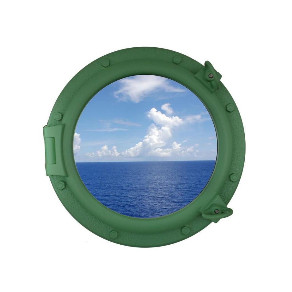 Handcrafted Model Ships - Seafoam Green Decorative Ship Porthole Window 20