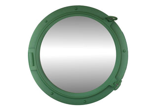 Handcrafted Model Ships Seafoam Green Decorative Ship Porthole Mirror 24" Seafoam-Green-Porthole-M-25