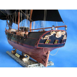 Handcrafted Model Ships - Wooden Caribbean Pirate Ship Model Limited 26"" - Black Sails - A2203B