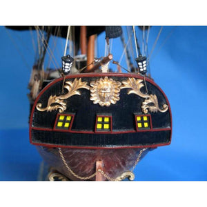Handcrafted Model Ships - Wooden Caribbean Pirate Ship Model Limited 26"" - Black Sails - A2203B