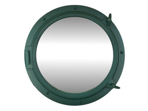 Handcrafted Model Ships Seaworn Green Decorative Ship Porthole Mirror 24" Dark Green Porthole - 24 - M