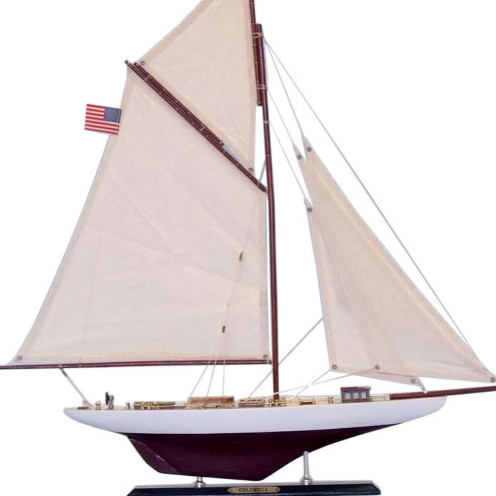 Handcrafted Model Ships Wooden Columbia Limited Model Sailboat 25