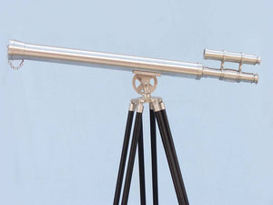 Handcrafted Model Ships Floor Standing Brushed Nickel Griffith Astro Telescope 65" ST-0124-BN