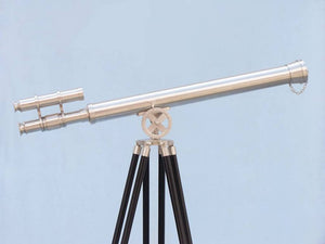 Handcrafted Model Ships Floor Standing Brushed Nickel Griffith Astro Telescope 65" ST-0124-BN