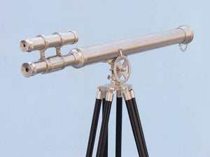 Handcrafted Model Ships Floor Standing Brushed Nickel Griffith Astro Telescope 65" ST-0124-BN