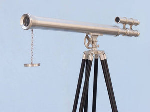 Handcrafted Model Ships Floor Standing Brushed Nickel Griffith Astro Telescope 65" ST-0124-BN