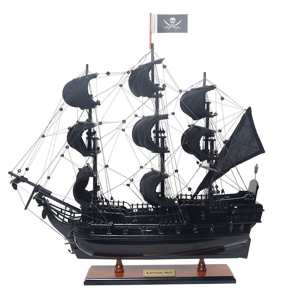 Black Pearl Pirate Ship Small Captain Line - T358 - Old Modern