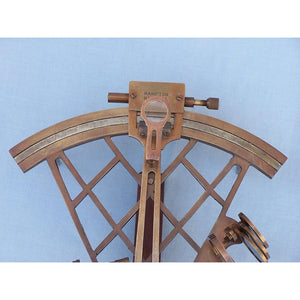 Handcrafted Model Ships - Admiral's Antique Brass Sextant 12"" with Rosewood Box - NS-0417-AN