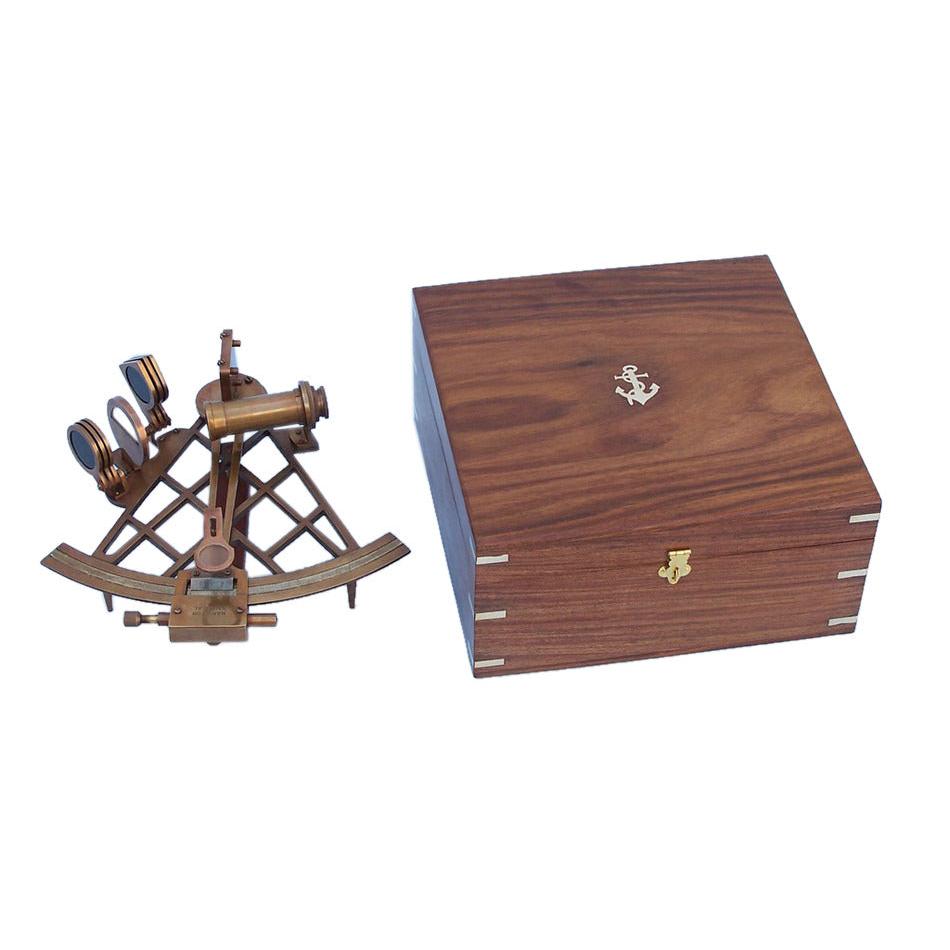 Handcrafted Model Ships - Admiral's Antique Brass Sextant 12