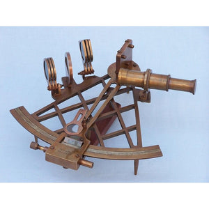 Handcrafted Model Ships - Admiral's Antique Brass Sextant 12"" with Rosewood Box - NS-0417-AN