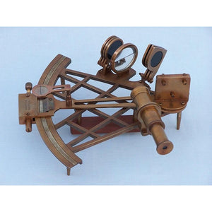 Handcrafted Model Ships - Admiral's Antique Brass Sextant 12"" with Rosewood Box - NS-0417-AN