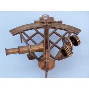 Handcrafted Model Ships - Admiral's Antique Brass Sextant 12"" with Rosewood Box - NS-0417-AN