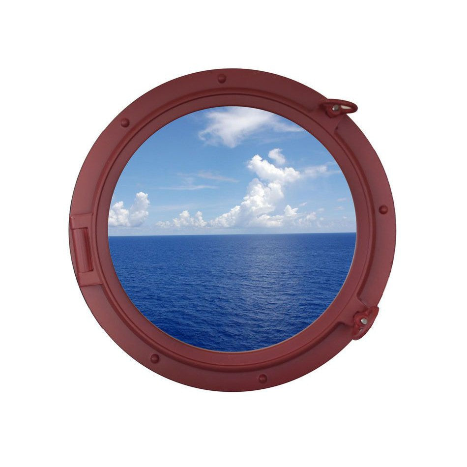 Handcrafted Model Ships Dark Red Decorative Ship Porthole Window 24