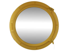 Handcrafted Model Ships Yellow Decorative Ship Porthole Mirror 24" Yellow-Porthole-M-25