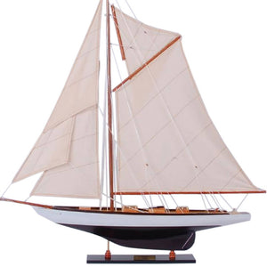 Tuiga Painted Medium Sailboat Schooner Yacht Model - Y079 - Old Modern