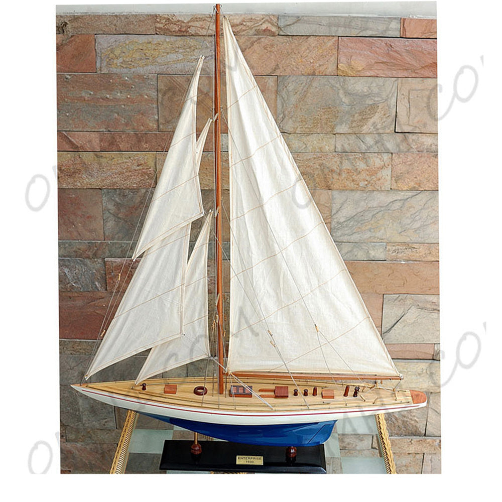 Enterprise Painted Large Sailboat Schooner Yacht Model - Y101 - Old Modern