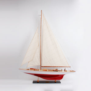 Endeavour Painted Large Sailboat Schooner Yacht Model - Y104 - Old Modern