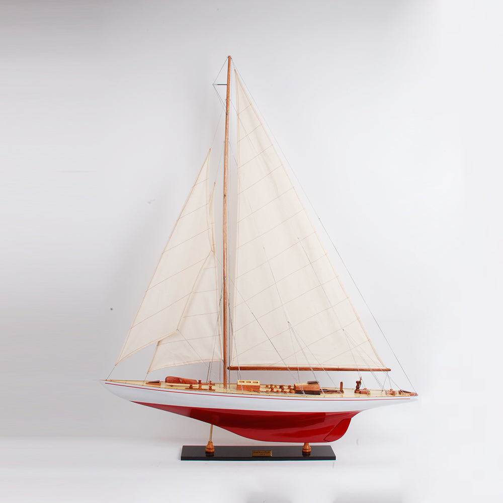 Endeavour Painted Large Sailboat Schooner Yacht Model - Y104 - Old Modern