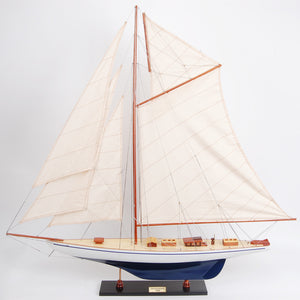 Defender painted Medium Sailboat Schooner Yacht Model 24 Inches Long - Y138 - Old Modern