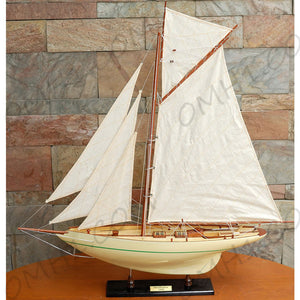 Pen Duick Creme Painted Medium Sailboat Schooner Yacht Model - Y168 - Old Modern